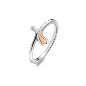 Hot Diamonds Droplets Sterling Silver Rose Gold Ring