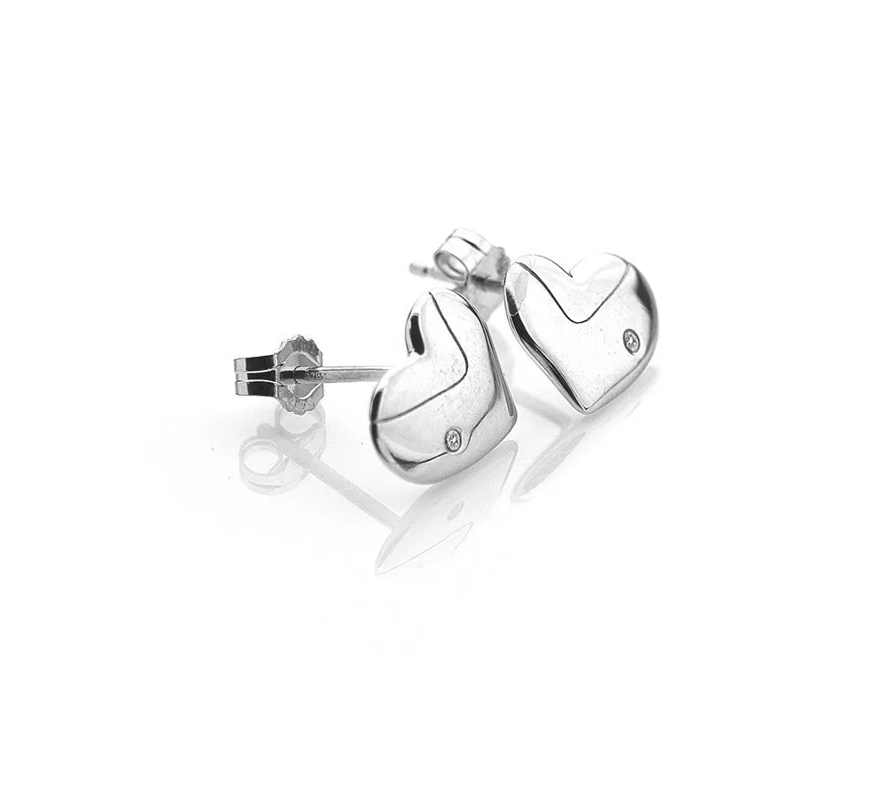Hot Diamonds Earrings Lunar Heart Silver And Diamond
