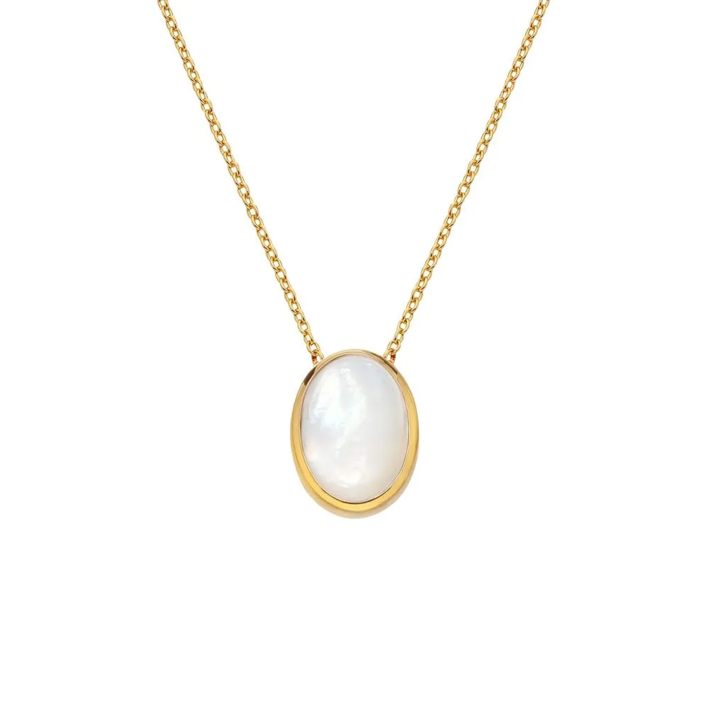 Hot Diamonds Gold Plated Sterling Silver Mother Of Pearl Necklace