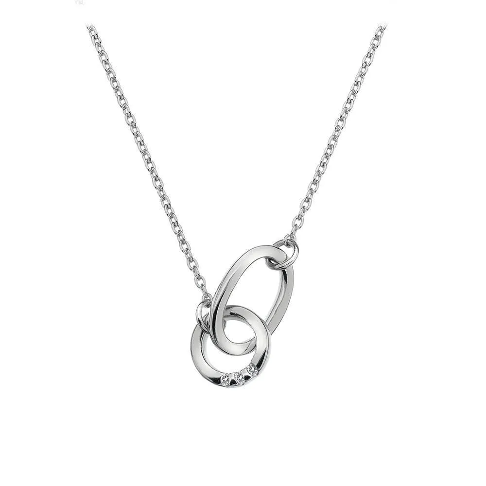 Hot Diamonds Halo Trio Sterling Silver Necklace