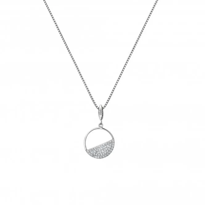 Hot Diamonds Horizon Sterling Silver White Topaz Circle Necklace D