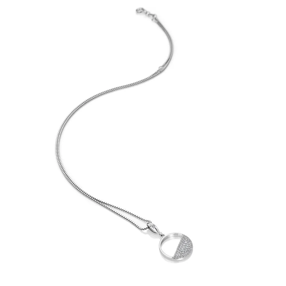 Hot Diamonds Horizon Sterling Silver White Topaz Circle Necklace D