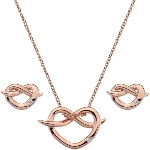Hot Diamonds Infinity Rose Gold Plated Heart Set