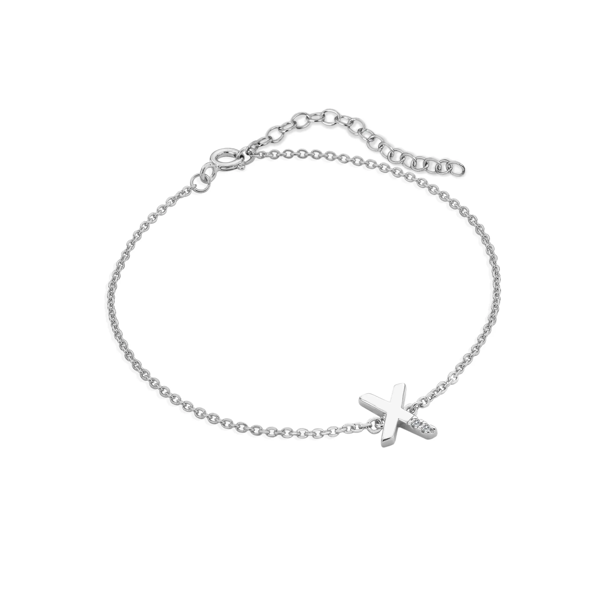 Hot Diamonds Love Letters Sterling Silver X Bracelet
