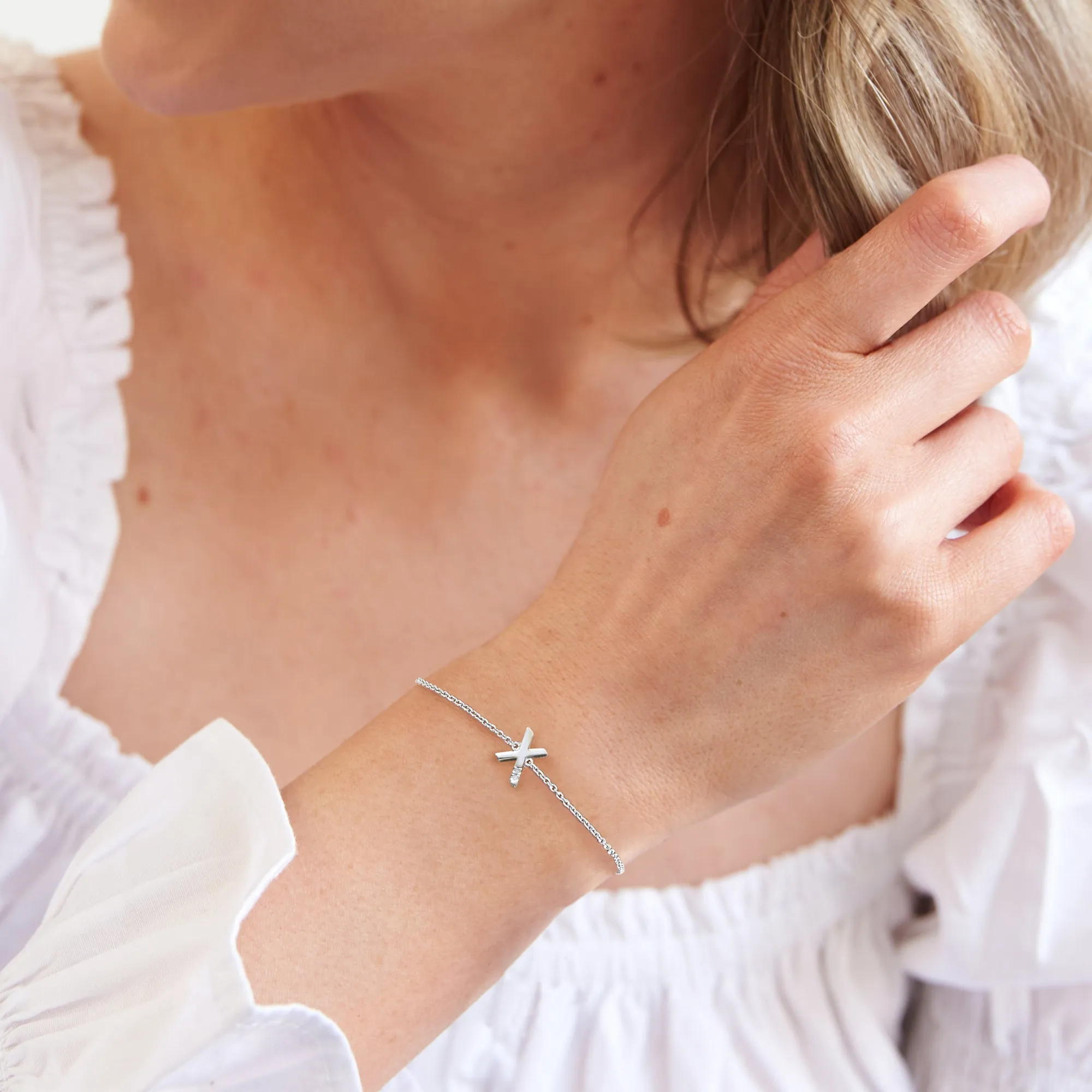 Hot Diamonds Love Letters Sterling Silver X Bracelet