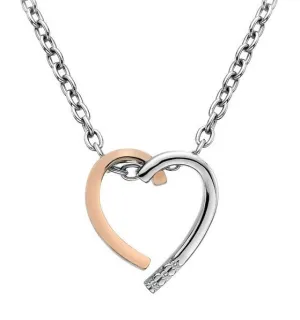 Hot Diamonds Love Sterling Silver Rose Gold Diamond Heart Pendant