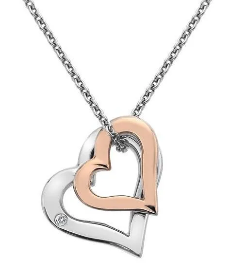 Hot Diamonds Love Sterling Silver Rose Gold Diamond Pendant