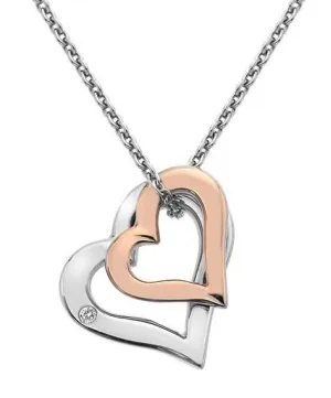 Hot Diamonds Love Sterling Silver Rose Gold Diamond Pendant