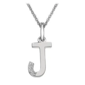 Hot Diamonds Micro 'J' Sterling Silver Necklace