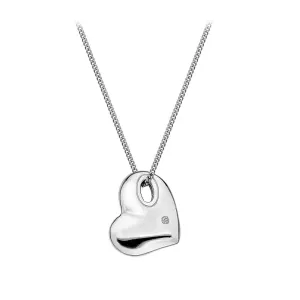 Hot Diamonds Necklace Lunar Pebble Heart Silver
