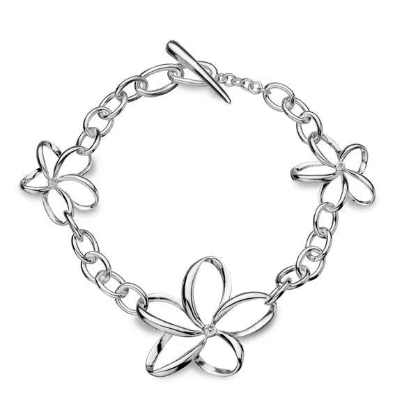 Hot Diamonds Paradise Sterling Silver Diamond Open Petal Bracelet