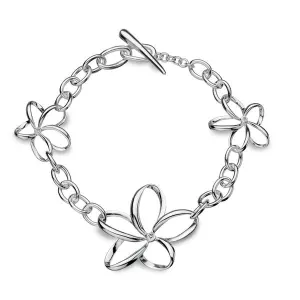 Hot Diamonds Paradise Sterling Silver Diamond Open Petal Bracelet