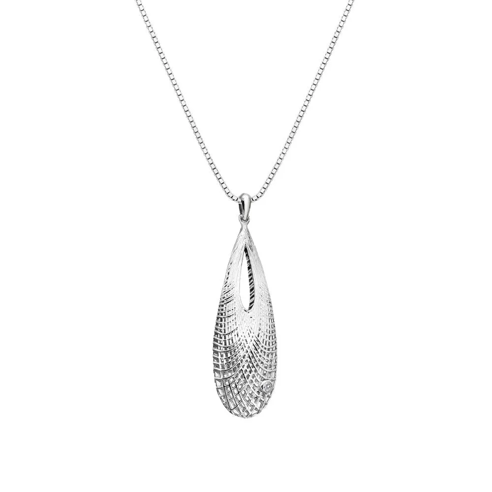 Hot Diamonds Quest Sterling Silver Filigree Teardrop Pendant