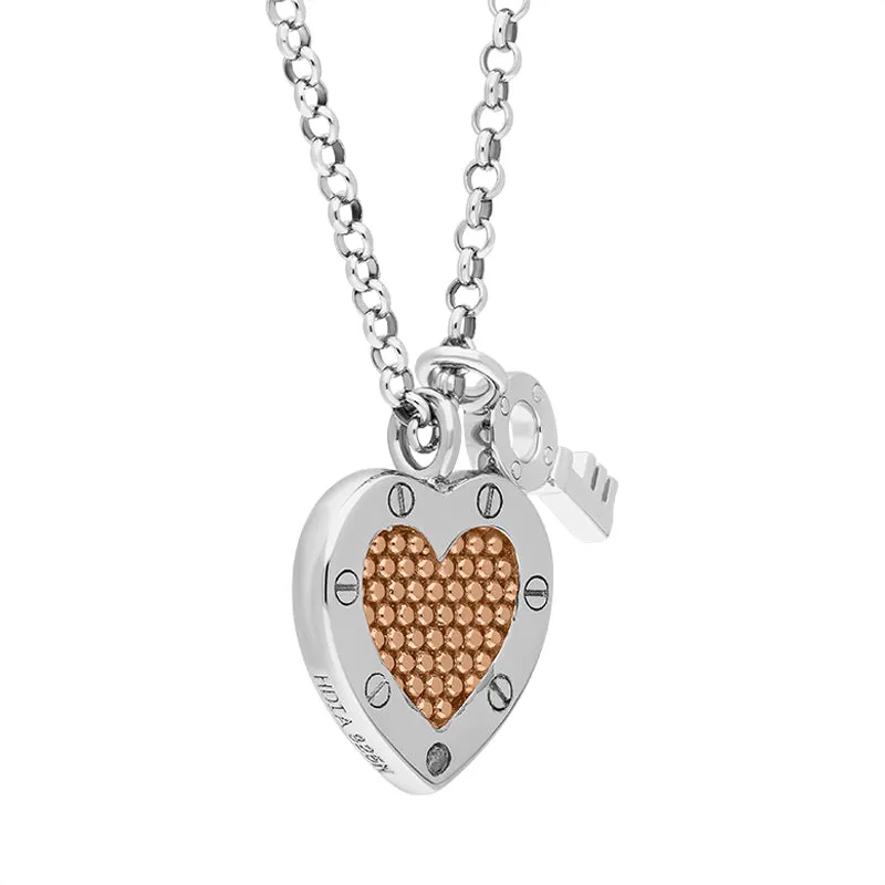 Hot Diamonds Rose Gold Plated Sterling Silver Lock In Love Pendant Necklace D