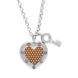 Hot Diamonds Rose Gold Plated Sterling Silver Lock In Love Pendant Necklace D