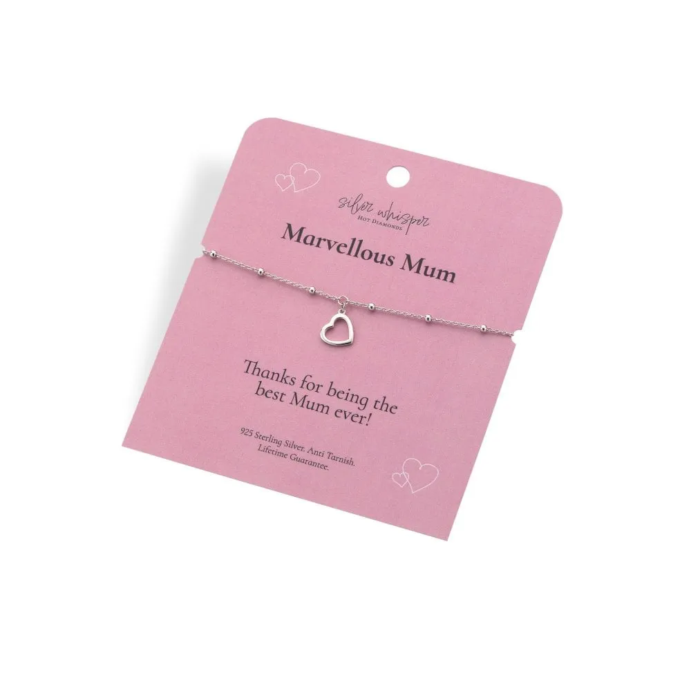 Hot Diamonds Silver Whisper Sterling Silver Marvellous Mum Bracelet