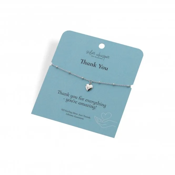 Hot Diamonds Silver Whisper Sterling Silver Thank You Bracelet