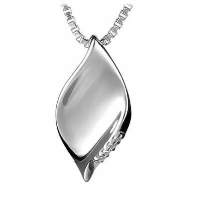 Hot Diamonds Simply Sparkle Sterling Silver Pave Leaf Necklace
