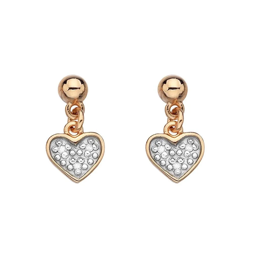Hot Diamonds Stargazer Sterling Silver and Rose Gold Plated Earrings