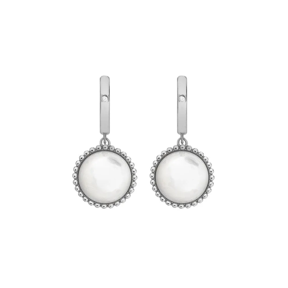 Hot Diamonds Sterling Silver Mother Of Pearl Circle Earrings