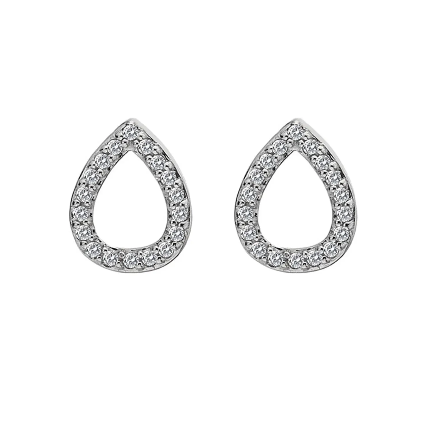 Hot Diamonds Striking Sterling Silver Diamond Teardrop Earrings D