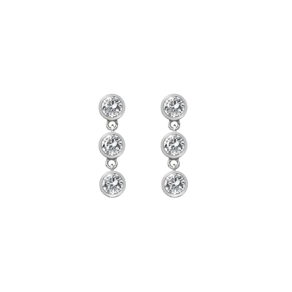 Hot Diamonds Tender Triple Drop White Topaz Earrings