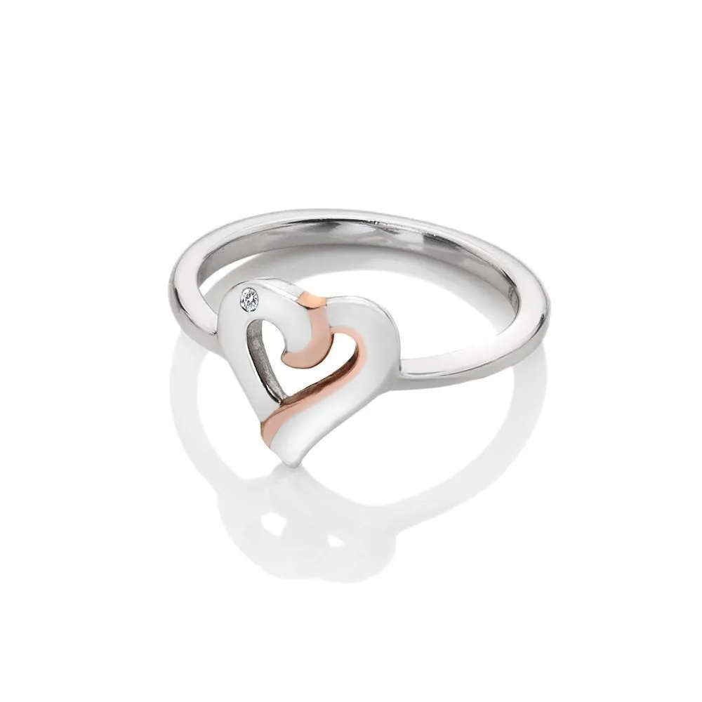 Hot Diamonds Together Sterling Silver Rose Gold Ring