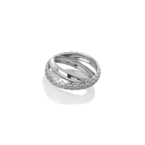Hot Diamonds Woven Sterling Silver Interlocking Ring D