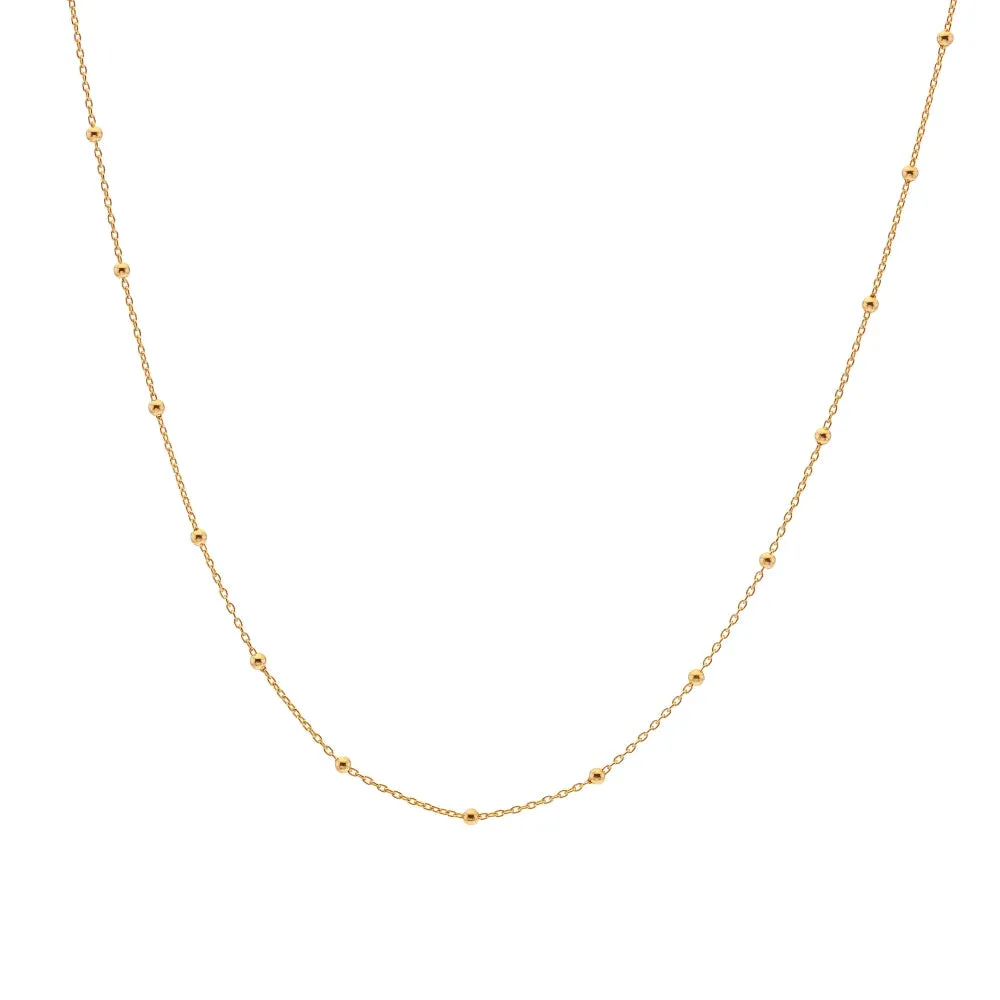 Hot Diamonds x Jac Jossa Embrace Gold Plated Sterling Silver Beaded Cable Chain Necklace 40 - 45cm