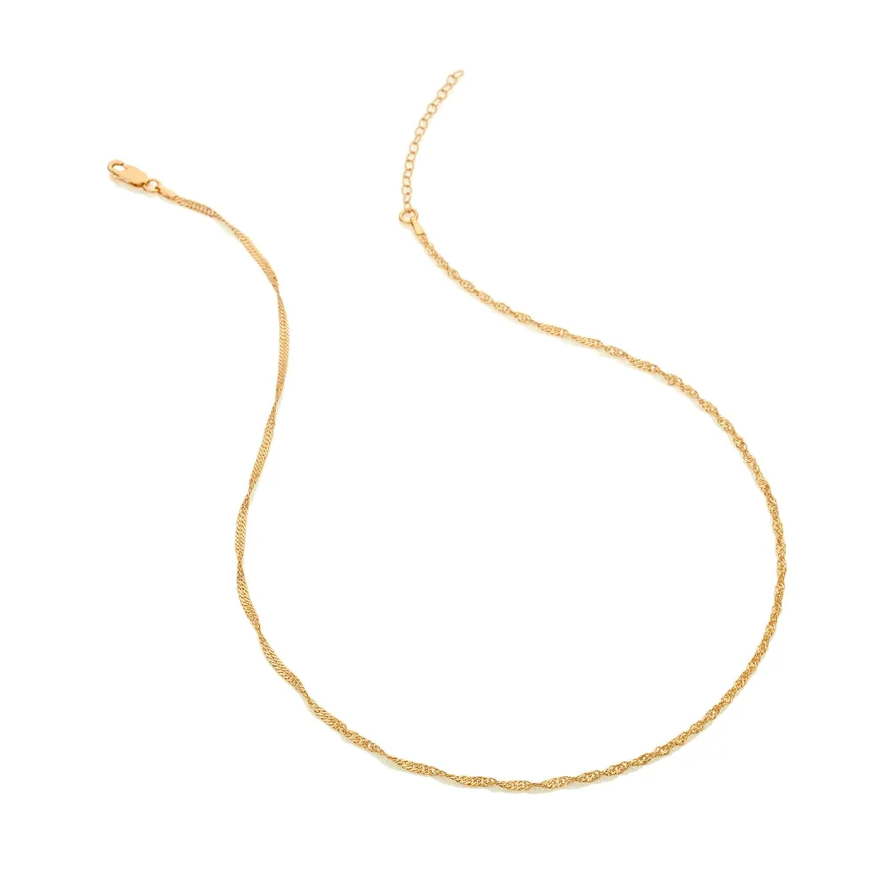Hot Diamonds x Jac Jossa Embrace Gold Plated Sterling Silver Singapore Chain Necklace 45 - 50cm D