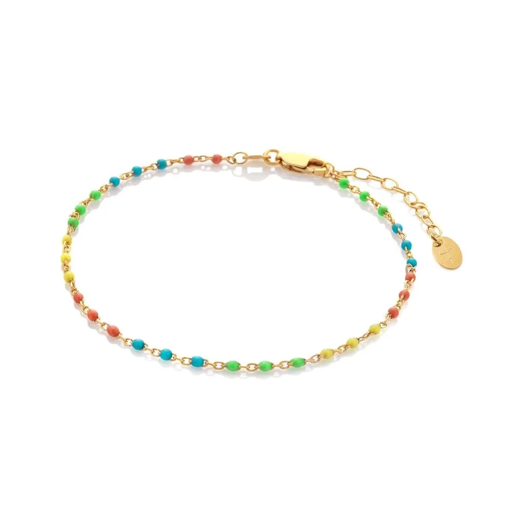 Hot Diamonds x Jac Jossa Gold Plated Sterling Silver Ocean Rainbow Bracelet D