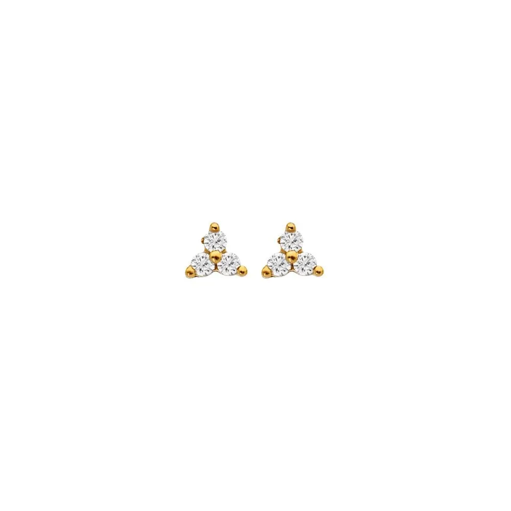 Hot Diamonds x Jac Jossa Gold Plated Sterling Silver White Topaz Micro Stud Earrings