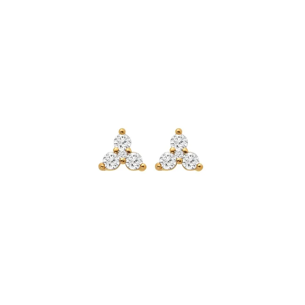 Hot Diamonds x Jac Jossa Gold Plated Sterling Silver White Topaz Stud Earrings