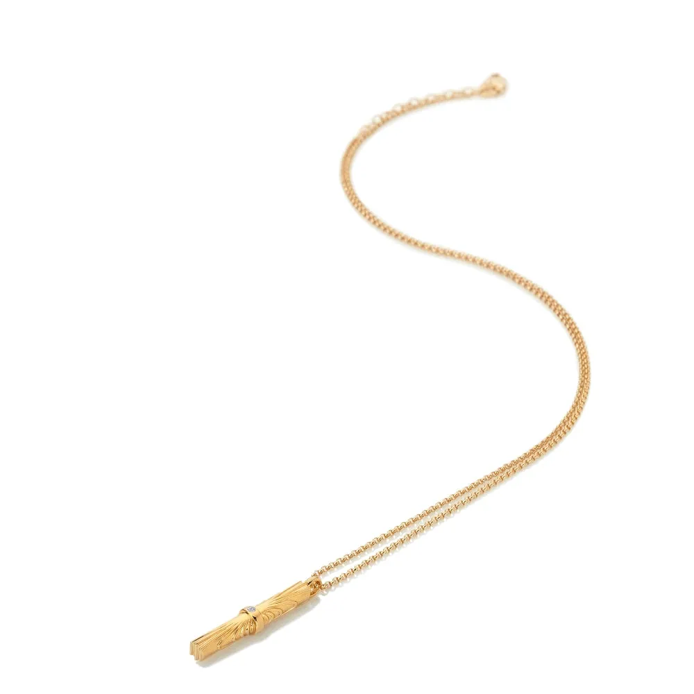 Hot Diamonds x Jac Jossa Hope Gold Plated Sterling Silver Vertical Bar Pendant D