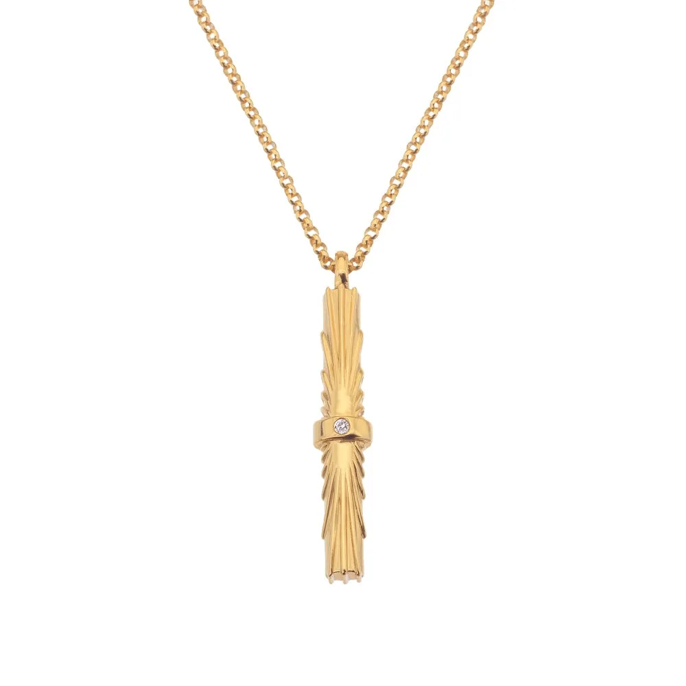 Hot Diamonds x Jac Jossa Hope Gold Plated Sterling Silver Vertical Bar Pendant D