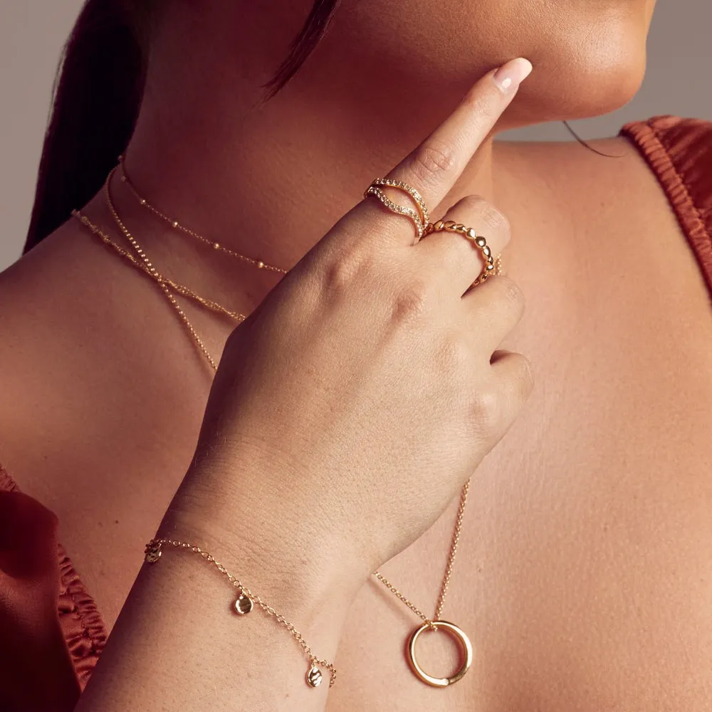 Hot Diamonds x Jac Jossa Lunar Gold Plated Sterling Silver Bracelet