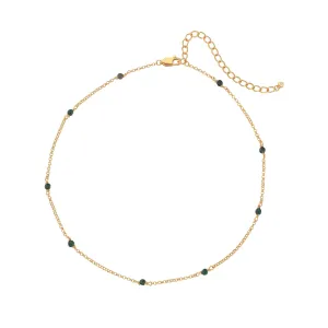 Hot Diamonds x Jac Jossa Revive Gold Plated Sterling Silver Malachite Choker D