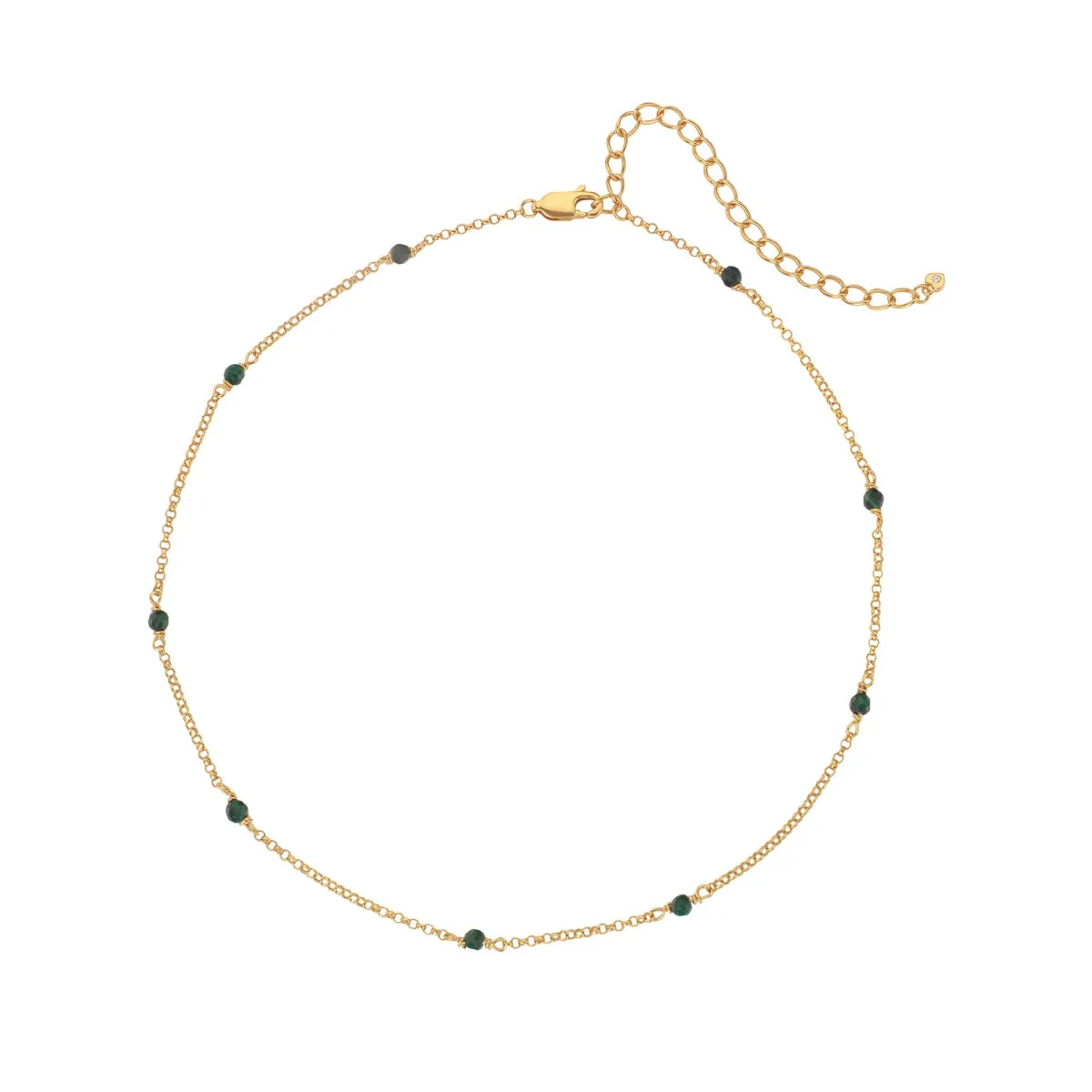 Hot Diamonds x Jac Jossa Revive Gold Plated Sterling Silver Malachite Choker D