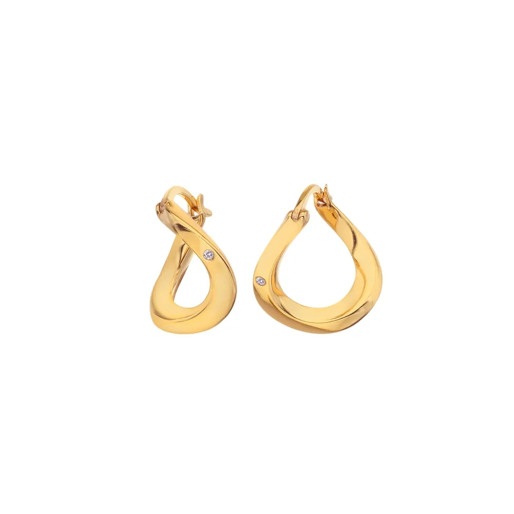 Hot Diamonds x Jac Jossa Soul Gold Plated Sterling Silver Twist Earrings