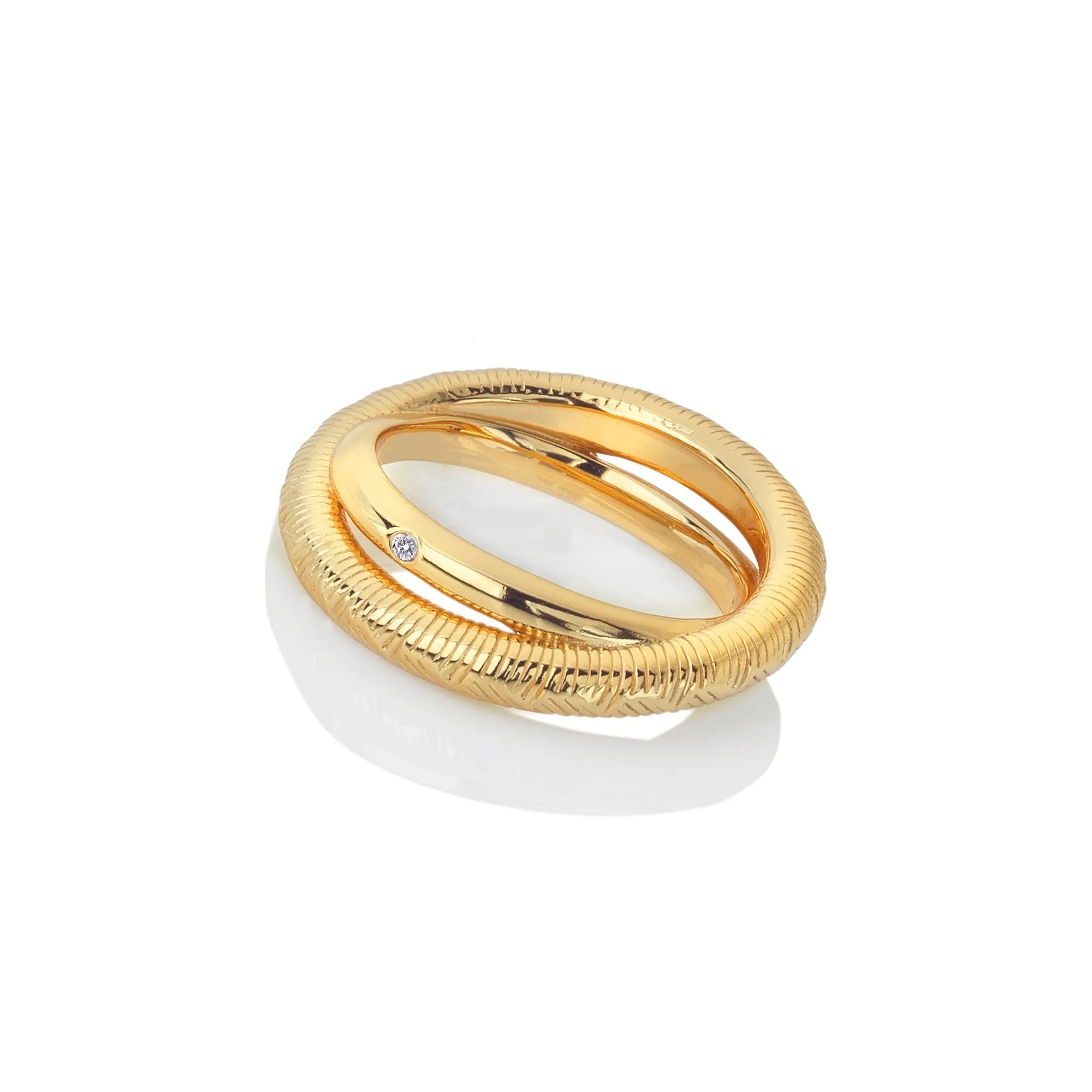 Hot Diamonds x Jac Jossa Spirit Duo Gold Plated Sterling Silver Ring D