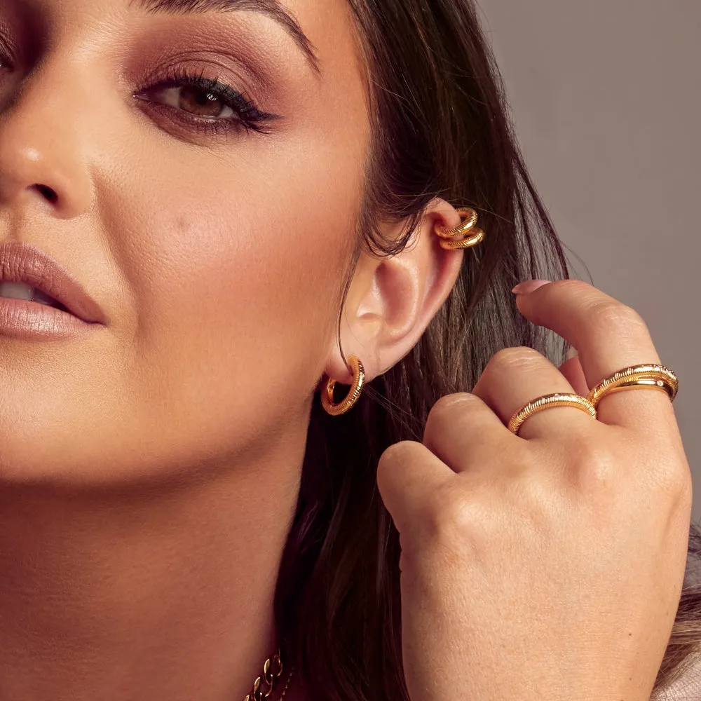 Hot Diamonds x Jac Jossa Spirit Gold Plated Sterling Silver Double Ear Cuff