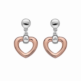 Hot Diamonds Earrings Just Add Love Bonded Heart Drop