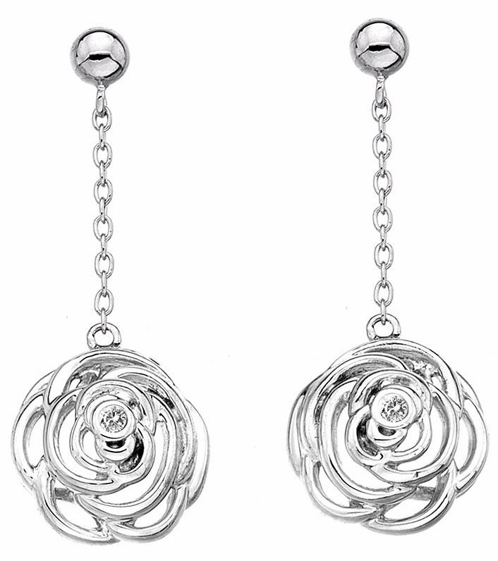 Hot Diamonds Eternal Rose Long Drop Earrings