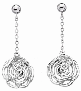 Hot Diamonds Eternal Rose Long Drop Earrings