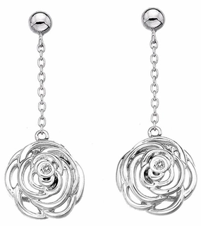 Hot Diamonds Eternal Rose Long Drop Earrings