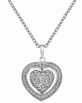 Hot Diamonds Luxury Silver Zirconia Diamond Turning Heart Pendant