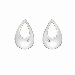 Hot Diamonds Luxury Sterling Silver Rose Gold Diamond Stud Earrings