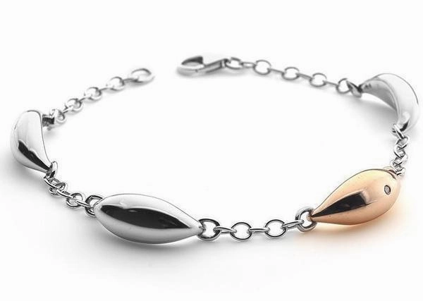 Hot Diamonds Mirage Rose Gold Plated & Sterling Silver Droplet Bracelet