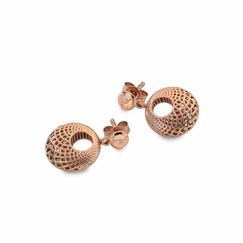 Hot Diamonds Quest Rose Gold Plated Filigree Circle Earrings D