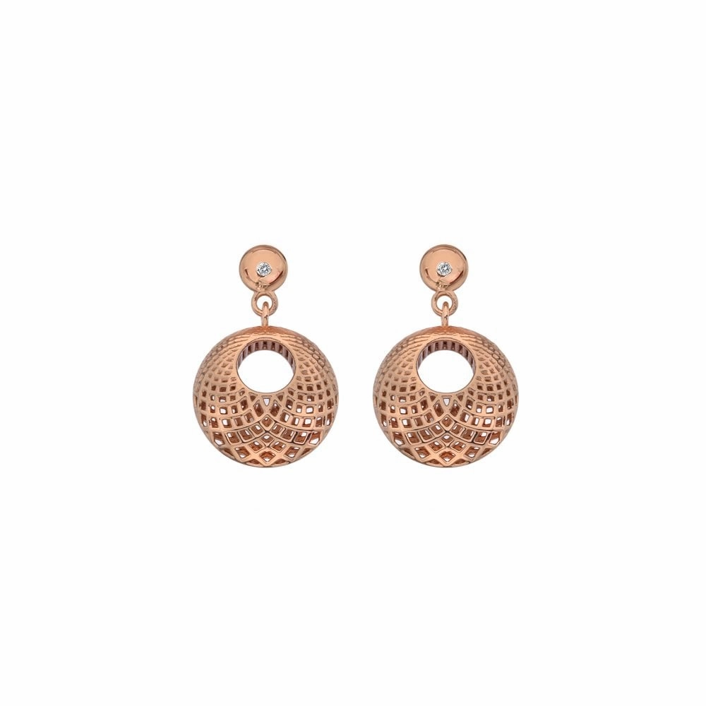 Hot Diamonds Quest Rose Gold Plated Filigree Circle Earrings D